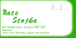 mate stojka business card